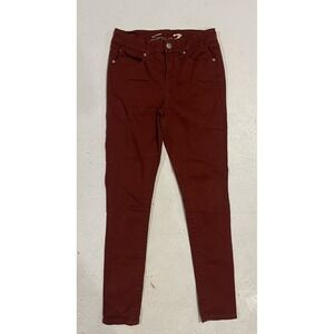 Seven7 Women's Tummyless High Rise‎ Skinny Jeans Size 4 Stretch Fired Brick Red
